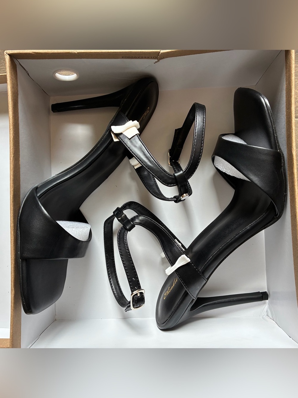 Black Strappy 5’ High-Heel Pumps - Women's Elegant Evening Shoes